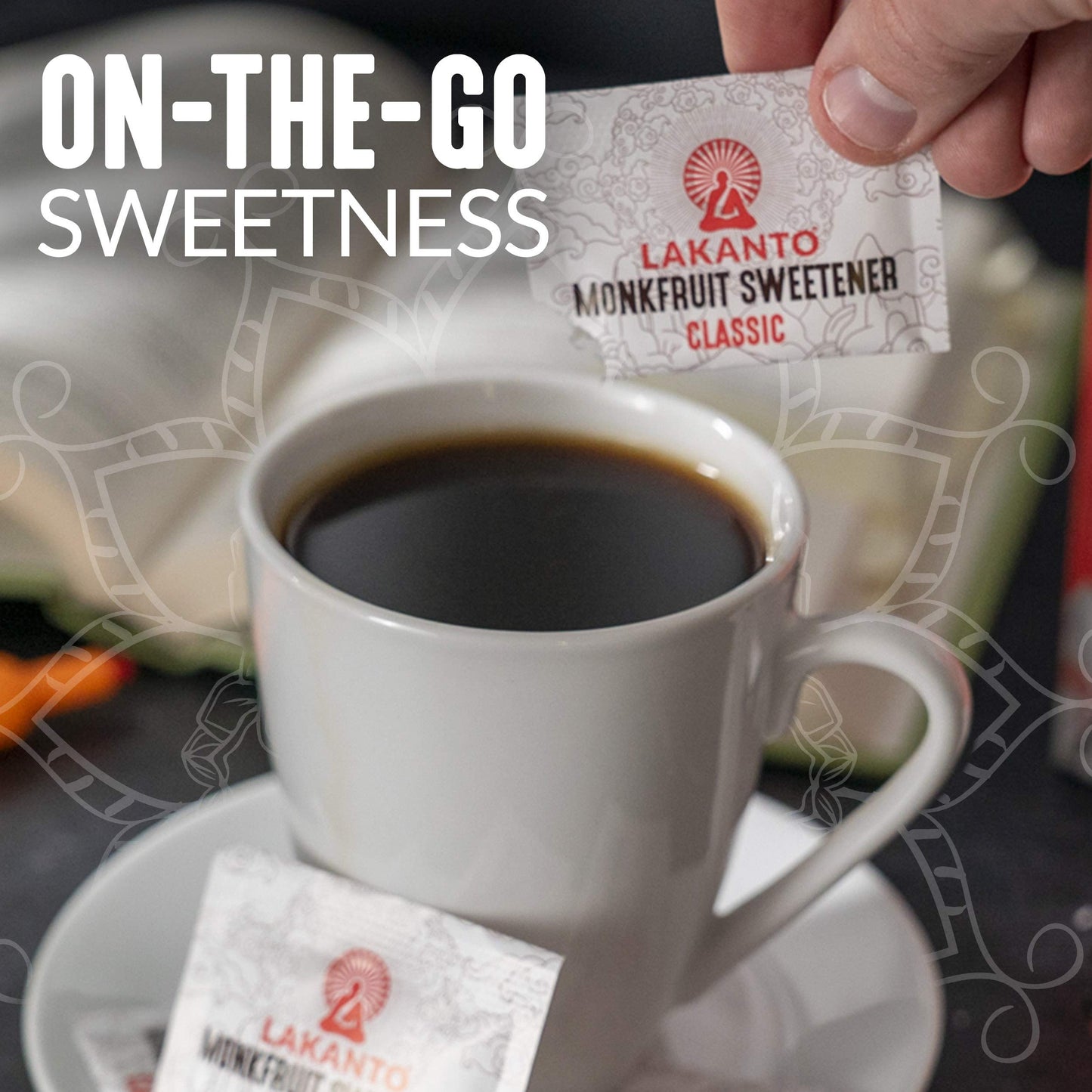Lakanto Classic Monk Fruit Sweetener Packets - White Sugar Replacement, Zero Net Carbs, Zero Glycemic, Zero Calorie, Sweeten On
