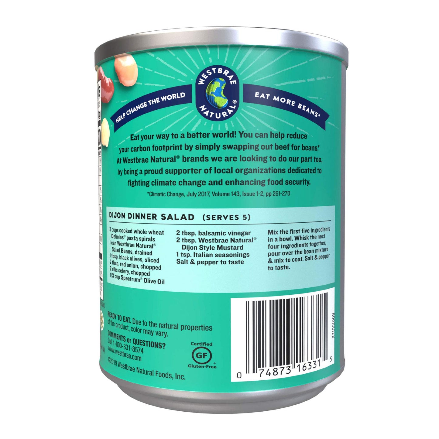 Westbrae Natural Organic Salad Beans, No Salt Added, 15 Oz (Pack of 12)