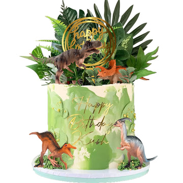 Dinosaur Cake Toppers Dinosaur Toy Figures Model Grass Cake Decorations For Boy Girl Birthday Baby Shower Dinosaur Theme Jungle