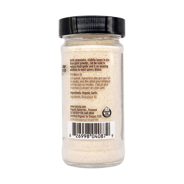 Spicely Organic Garlic Granulates 2.00 Ounce Jar Certified Gluten Free