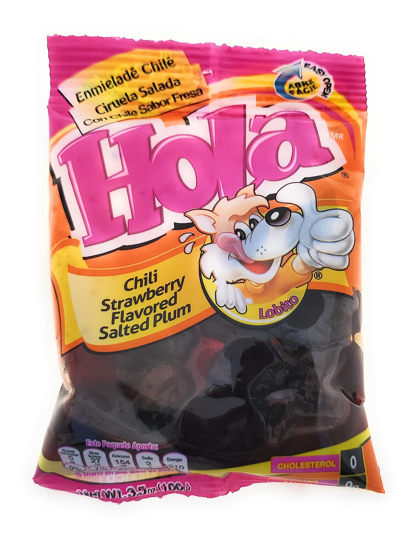 Salado Enmielado Con Chile - Saladulces Hola Lobito - Strawberry Flavored Salted Plums - 3.5 Oz - 3 Units
