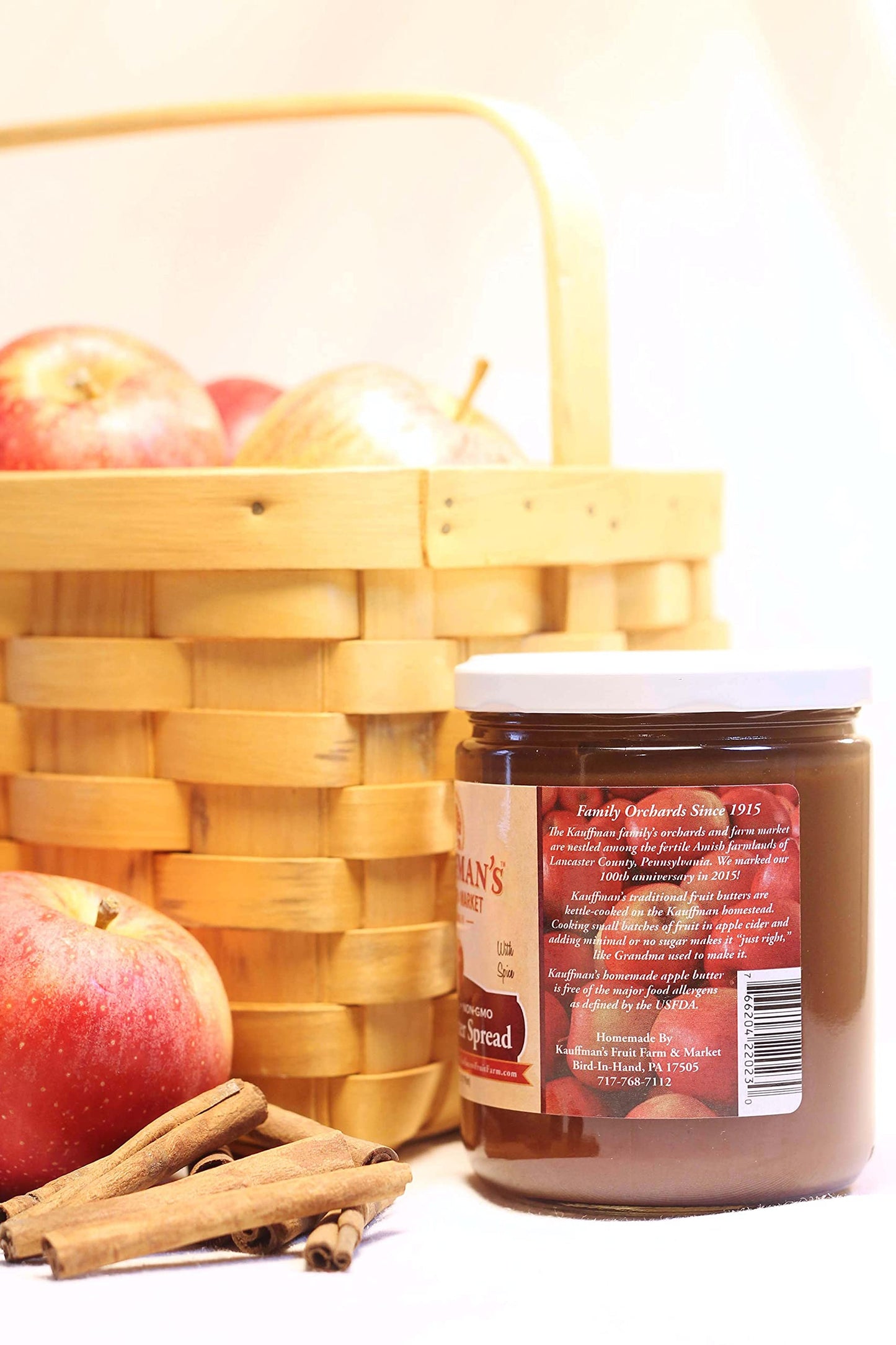 Kauffman Orchards Homemade Apple Butter Spread, No Granulated Sugar Added, 17 Oz. (Pack Of 6)
