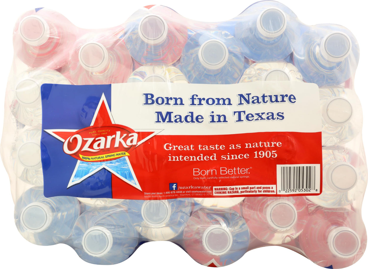 OZARKA Water Spring Bottled Water, 16.9 Fl Oz, 24 Pack