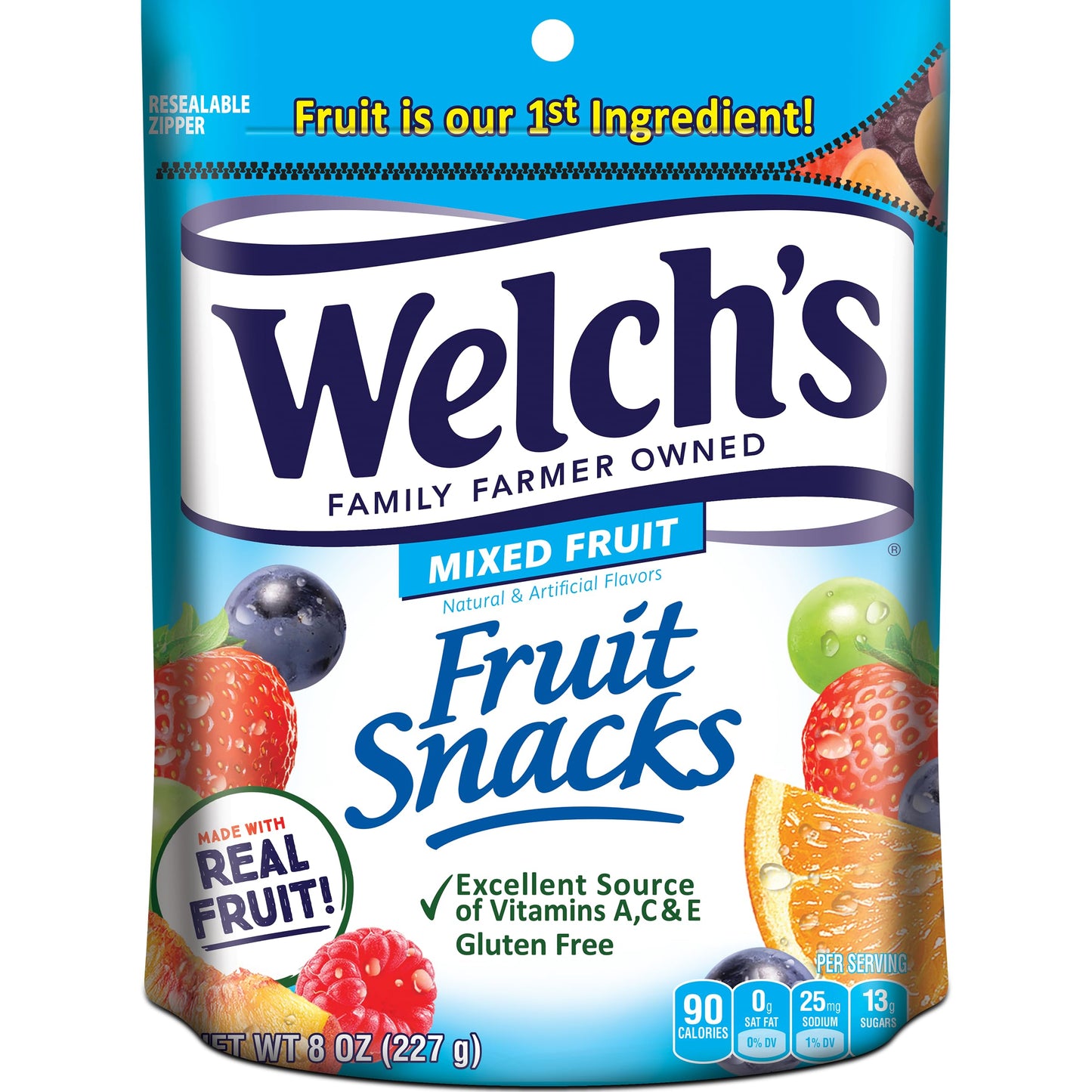Welch'S Fruit Snacks, Mixed Fruit, Perfect For Sharing, Gluten Free, Bulk Bag, 8 Oz (Pack Of 1)