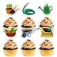 Mefeng 18 Pcs Vegetable Garden Theme Cupcake Topper, Garden Tool Summer Party Dessert Cupcake Decorations - Spring Theme Party D