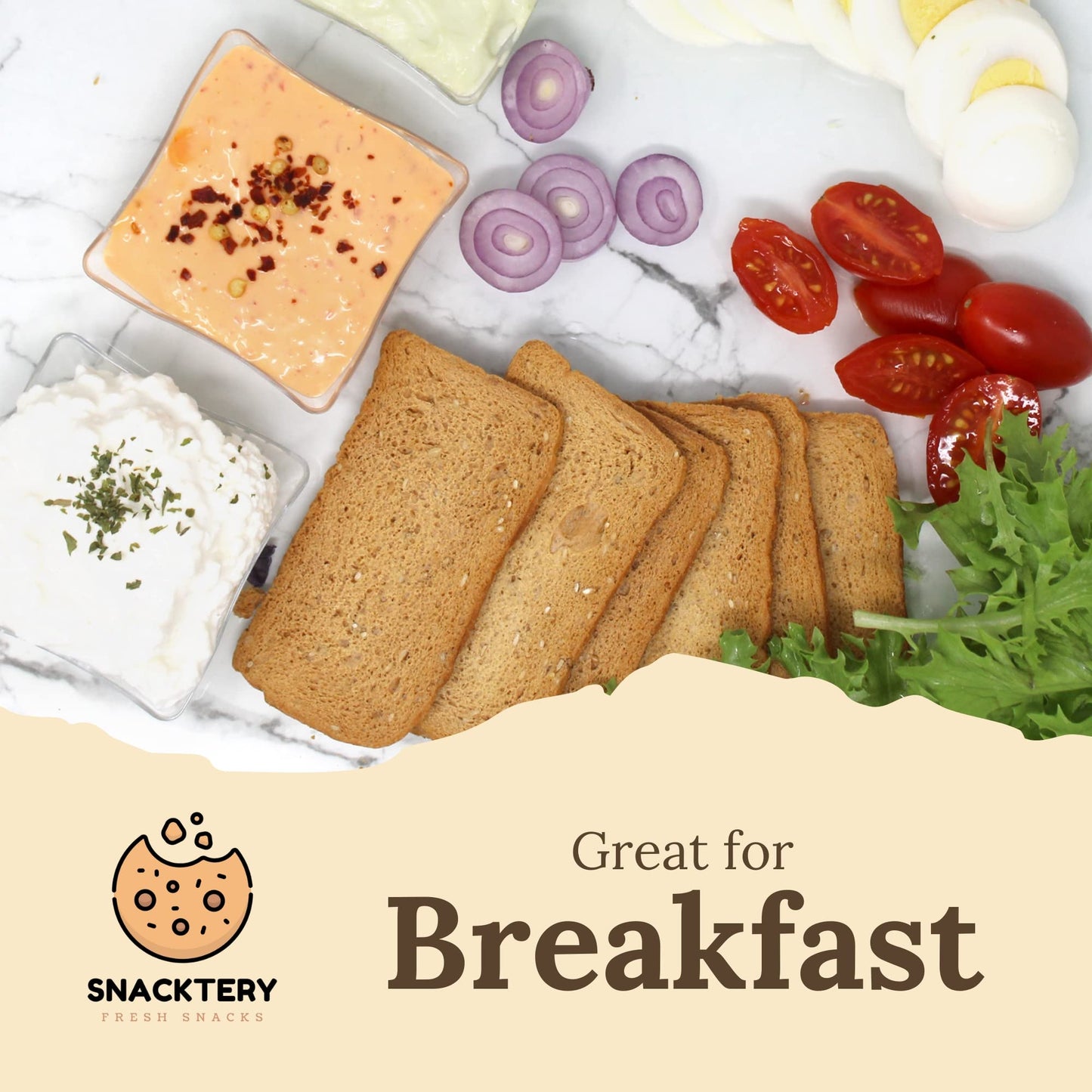 SNACKTERY Sesame Melba Toast  ers - All Natural Thin & Crispy - 7 Oz Pack of 2