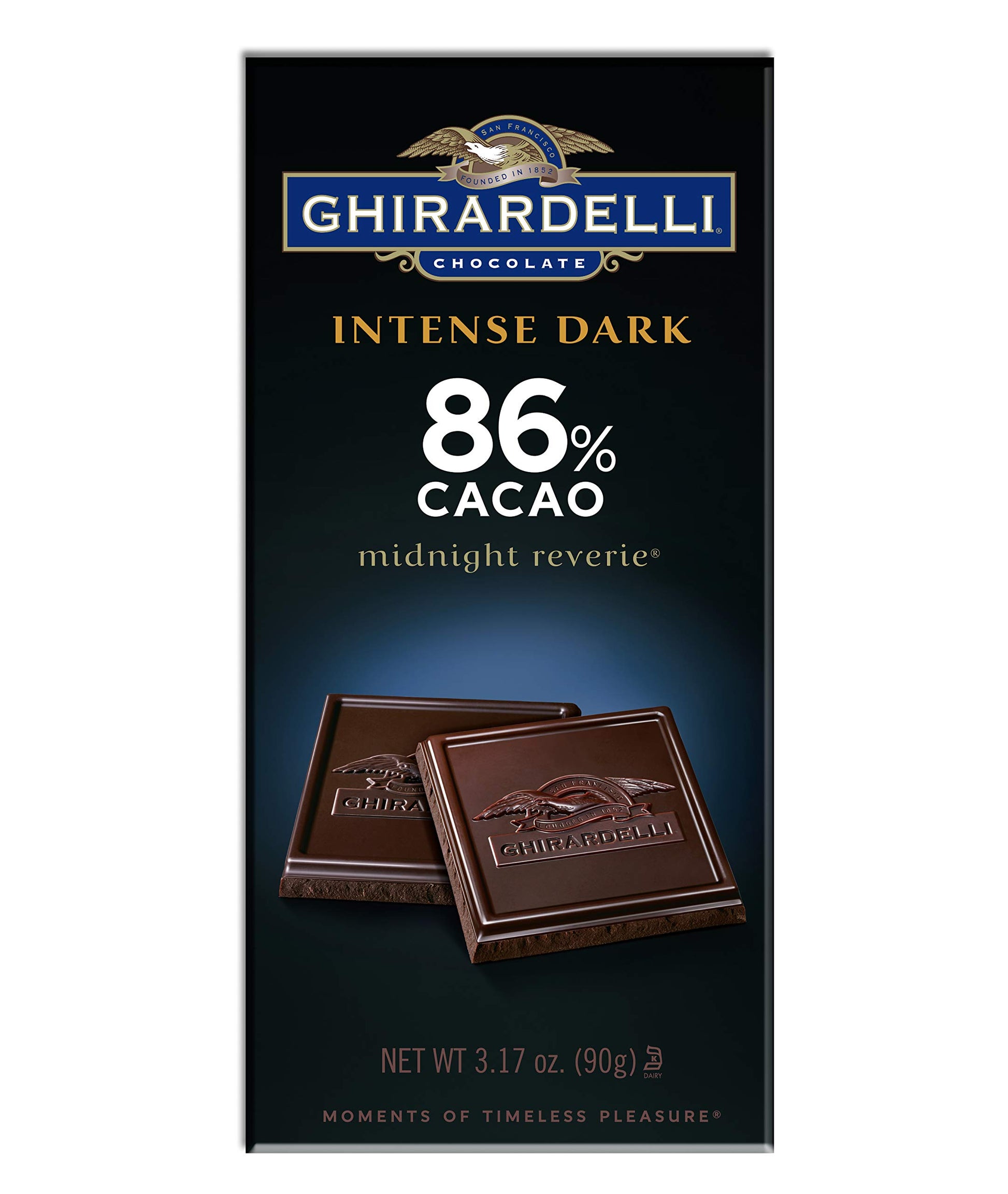 Ghirardelli Chocolate Intense Dark Bar, Midnight Reverie, 3.17 Oz, Pack Of 6