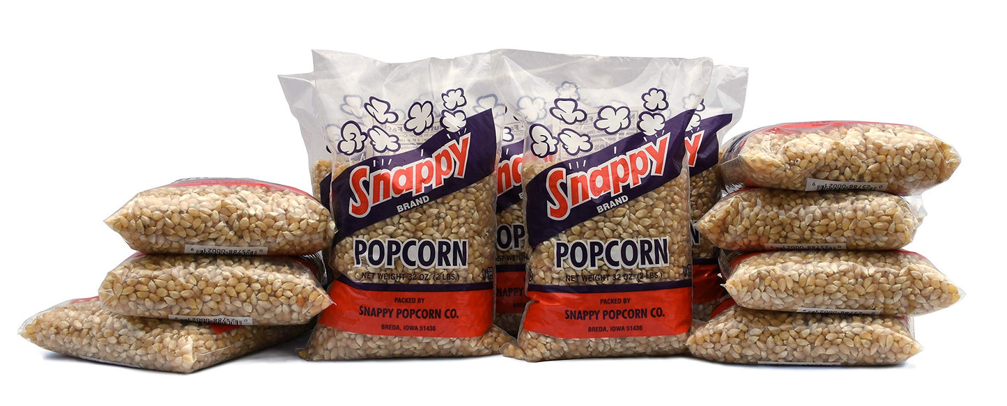 Snappy White Popcorn Kernels, 2Lb Bags, 12 Pack