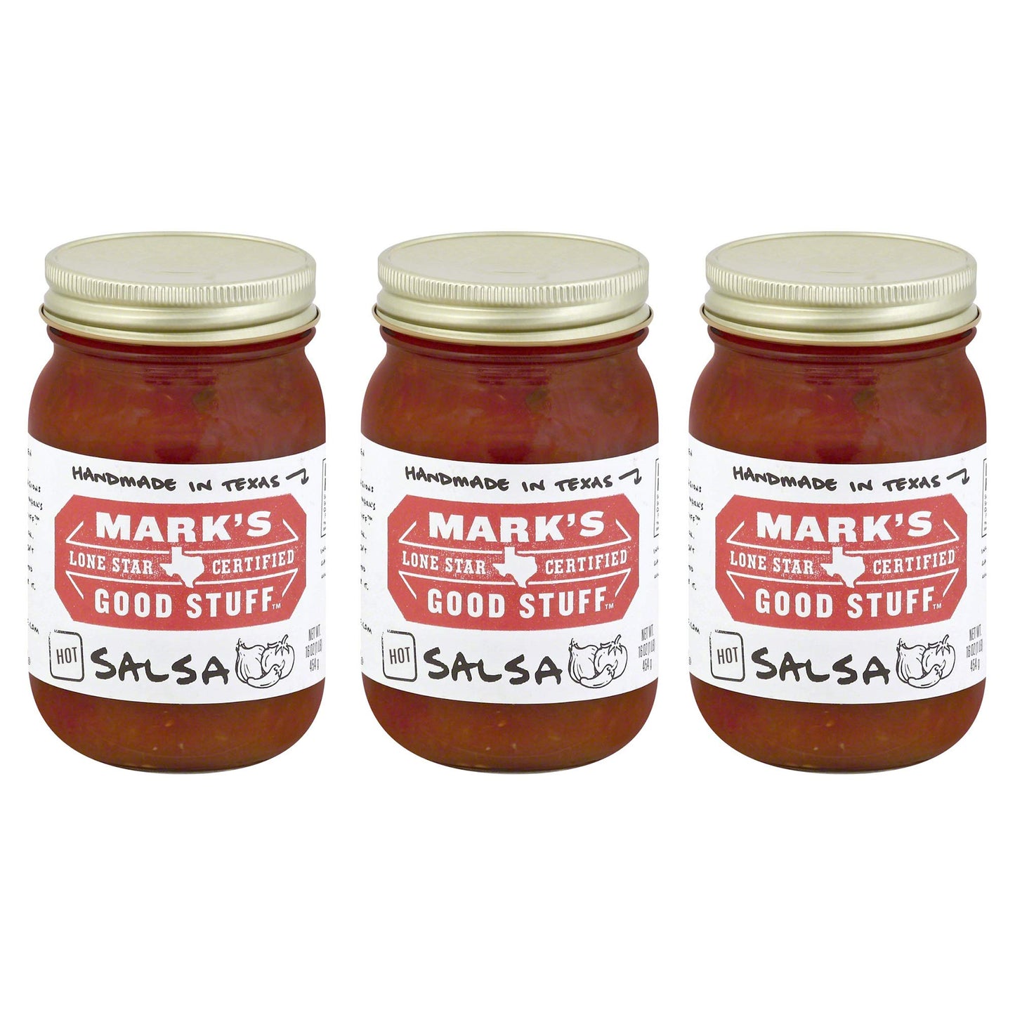 Mark'S Lone Star Certified Good Stuff Salsa 16Oz Jar (Pack Of 3) (Choose Flavor Below) (Original - Hot)