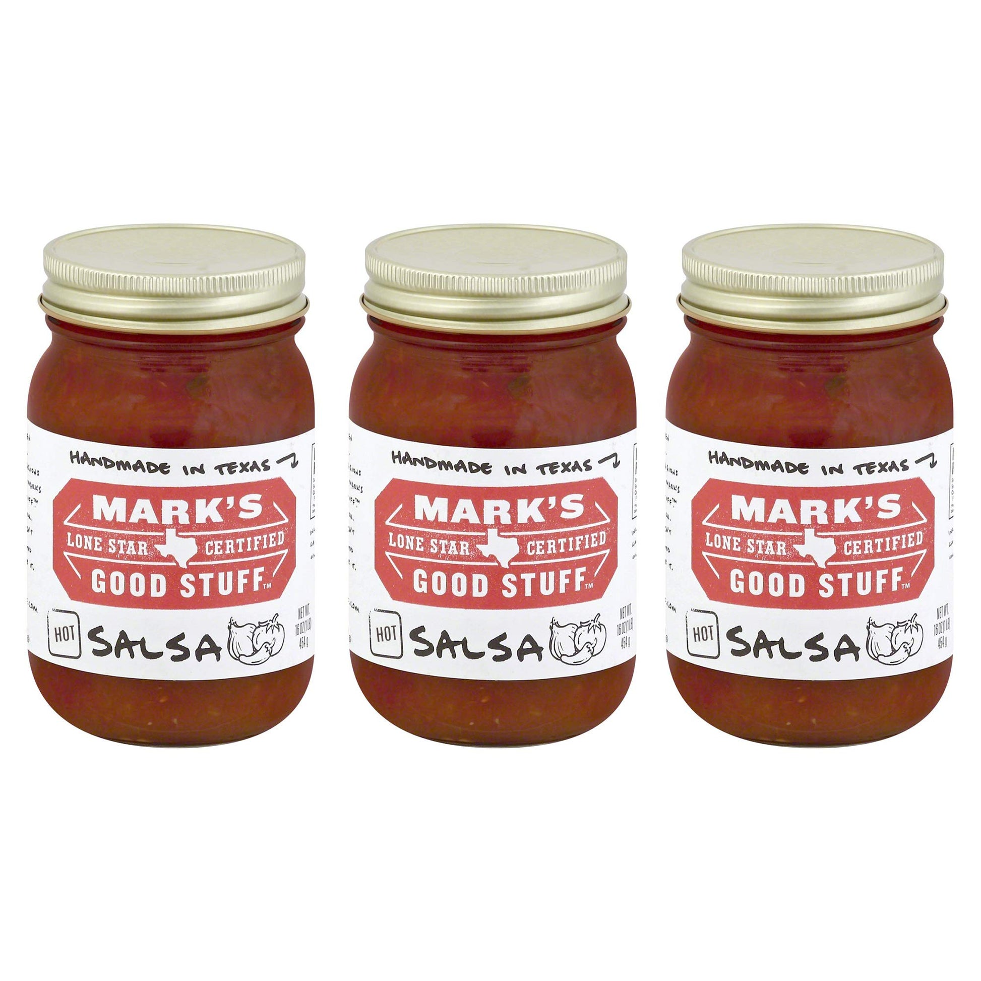 Mark'S Lone Star Certified Good Stuff Salsa 16Oz Jar (Pack Of 3) (Choose Flavor Below) (Original - Hot)