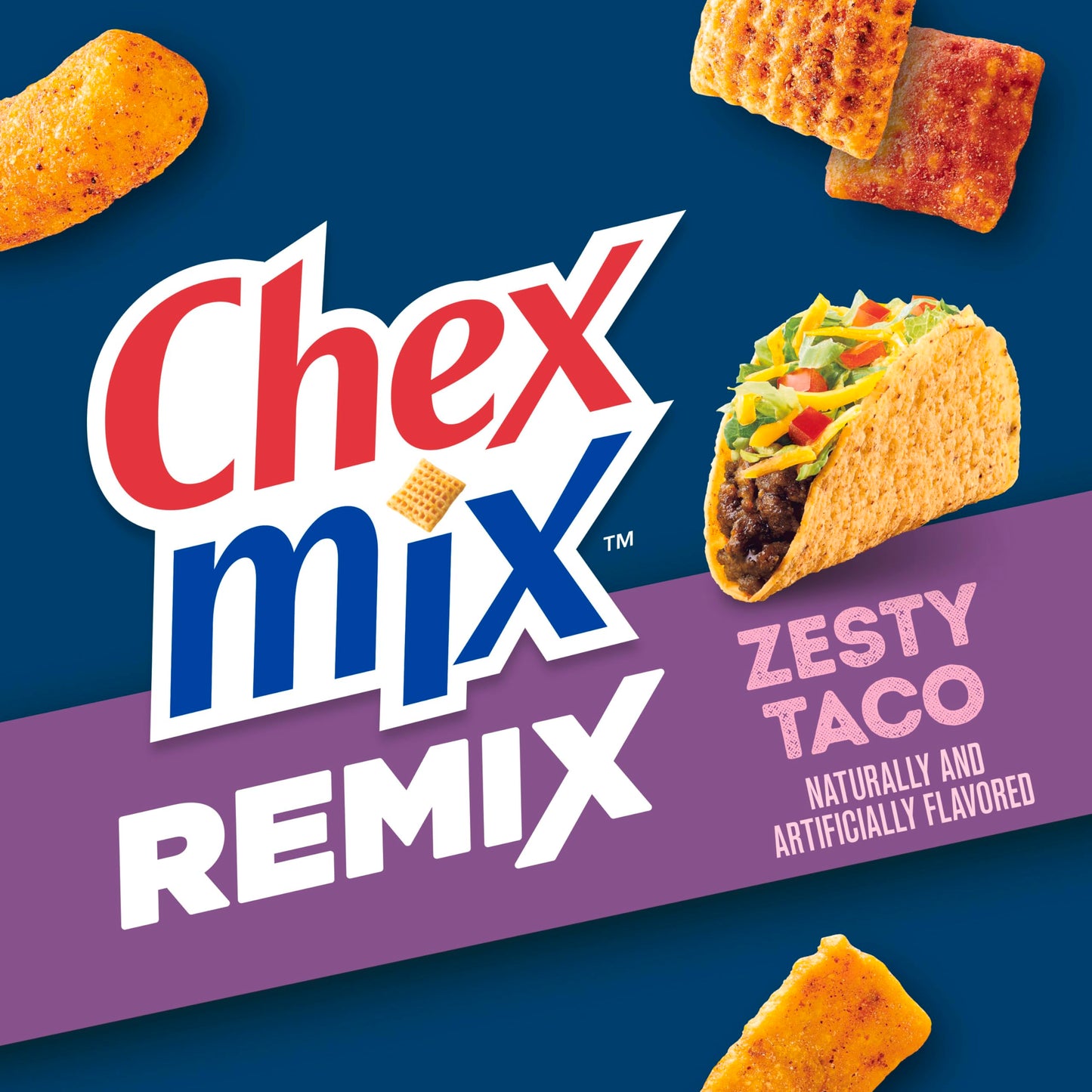 Chex Mix Snack Mix, Zesty Taco Flavor, Savory Snack Bag, 11 oz
