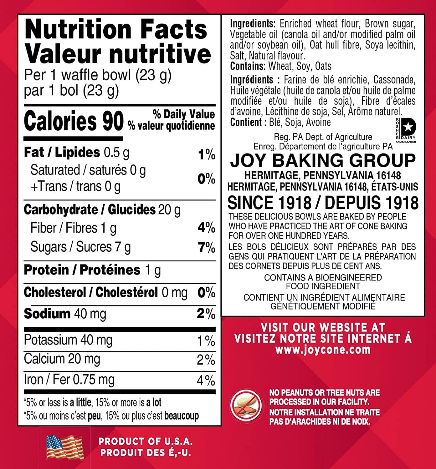 Joy Waffle Bowl Cone, 10 ct, 3 pk