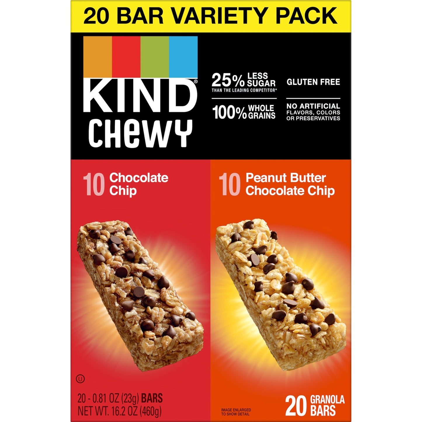 KIND Chewy Granola Bars, Chocolate Chip & Peanut Butter, Gluten Free, 20 Count