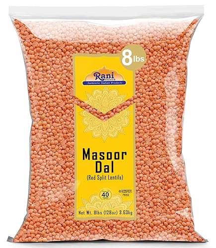 Rani Masoor Dal (Indian Red Lentils) Split Gram, 128Oz (8Lbs) 3.63Kg, Bulk ~ All Natural | Gluten Friendly | Non-Gmo | Vegan | I