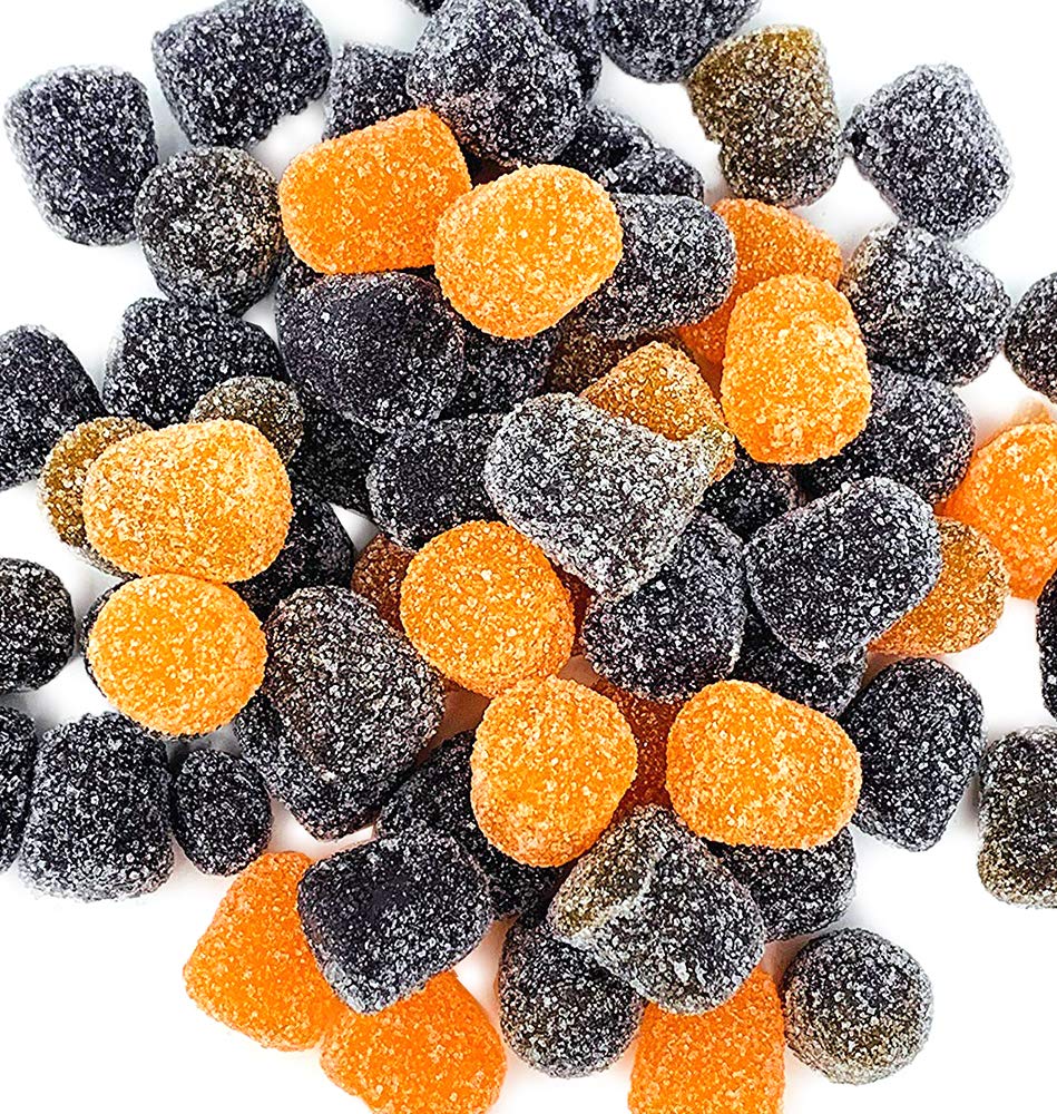SweetGourmet Fall Flavors Spice Drops, Black and Orange Sugared Jelly Gumdrops Candy, 2-Pound Bag