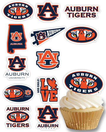Auburn Tigers Cupcake Toppers (24 Pieces) Auburn University Party Supplies For Football, Birthday Gift, Graduation Party Decorat