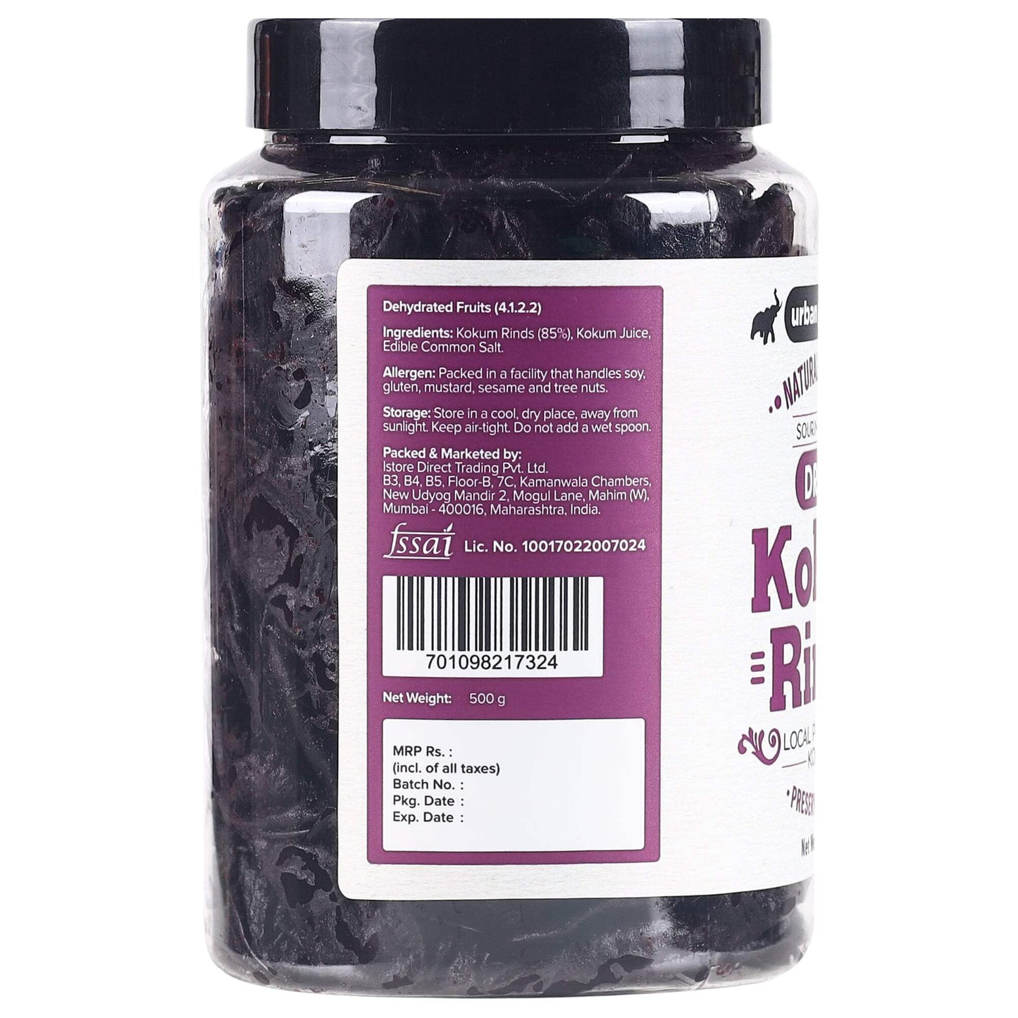 Urban Platter Dried Kokum Rinds | 17.64 Oz (500G) | Natural Souring Agent For Indian Curries, Dal & Refreshing Beverages | Sun-Dried, Preservative-Free & Aromatic | Authentic Kokum Spice
