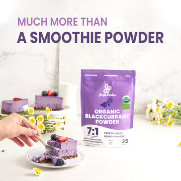 Jungle Powders Organic Black Currant Powder - 5 oz Freeze Dried Fruit for Smoothies, Baking, and Flavoring - Purple Blackcurrant Extract