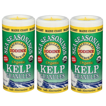Maine Coast Sea Vegetables Kelp Granules Blend | Organic Seaweed Snacks | Sustainably Harvested | Low Sodium Salt Alternative | 