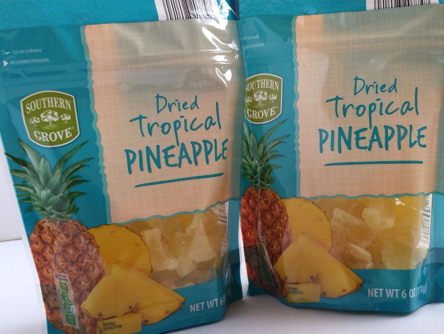 Southern Grove - Dried Tropical Pinapple - Net Wt. 6 Oz. (170G) - Two (2) Pack