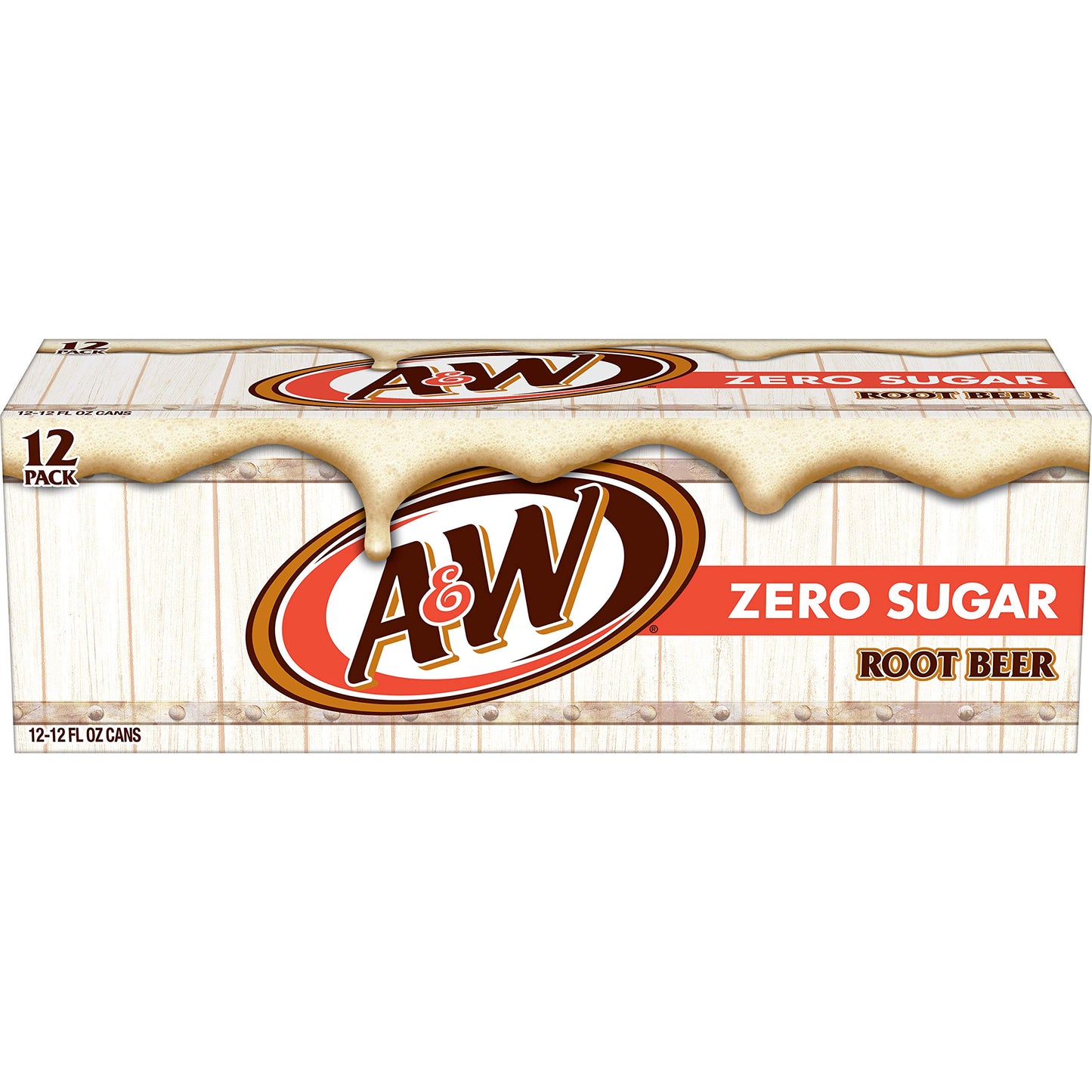 A&W Zero Sugar Root malt-inspired Soda, 12 fl oz cans, 12 pack, Caffeine-Free
