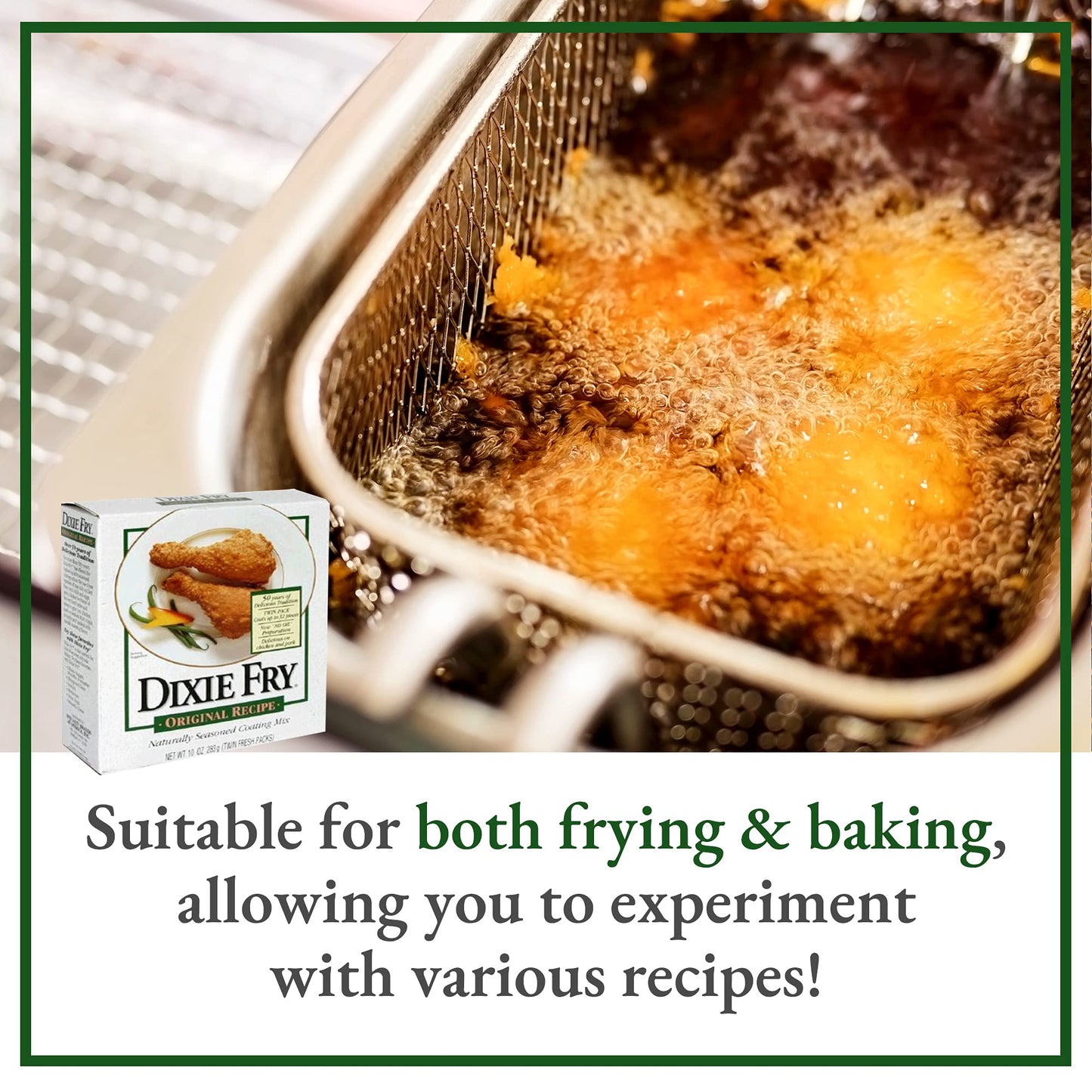 Dixie Fry 10-Ounce Original Recipe Coating Mix for Fried Chicken, Pork Chops & Seafood - Pack of 6