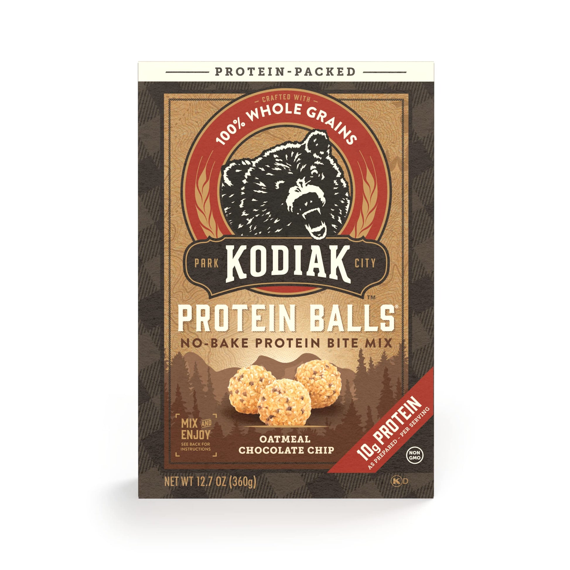 Kodiak Oatmeal Protein Ball Mix, Chocolate Chip, High Protein, 100% Whole Grains, (Pack Of 1)