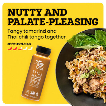 Pretty Thai Peanut Sauce, Gluten Free, Non-GMO, Vegan, Authentic Stir Fry & Dipping Sauce, 100% Natural, Pack of 2
