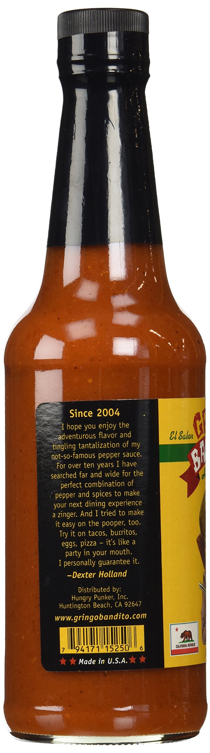 Gringo Bandito Hot Sauce, 10 oz - Spicy Flavor, Perfect for Tacos, BBQ, and More - Pack of 1