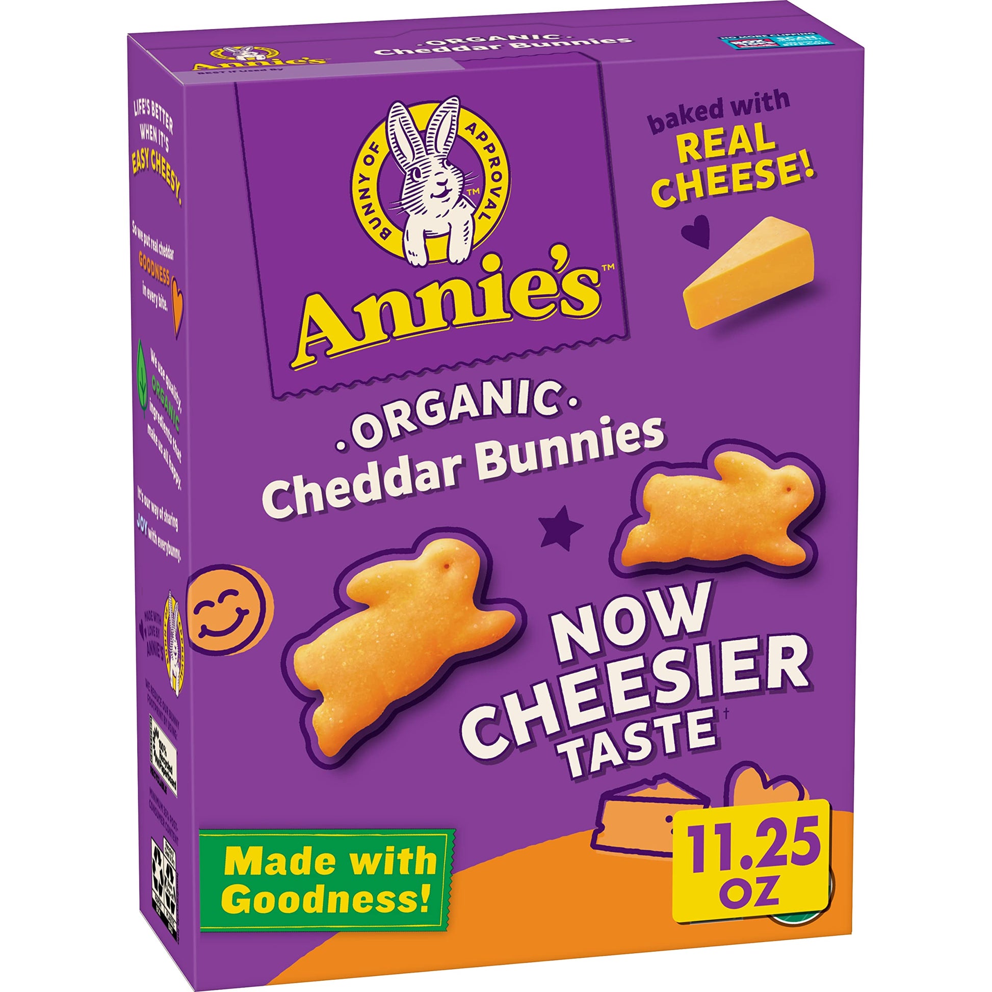 Annie'S Organic Cheddar Bunnies Original Baked Snack Crackers, 11.25 Oz