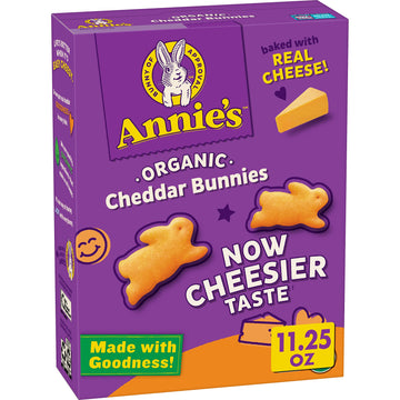 Annie'S Organic Cheddar Bunnies Original Baked Snack Crackers, 11.25 Oz