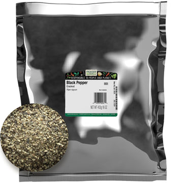 Frontier Co-op Pepper, Black Cracked, Kosher | 1 lb. Bulk Bag | Piper nigrum L.