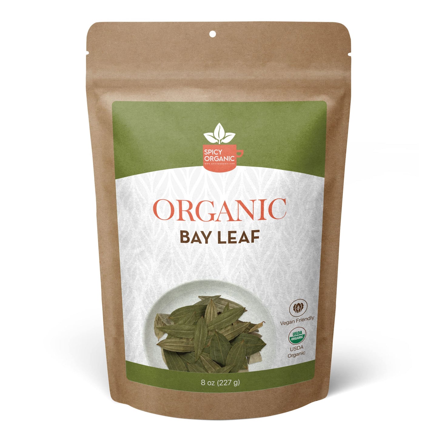 SPICY ORGANIC Bay Leaf - USDA Organic, Non-GMO, Gluten-Free - 8 Oz Resealable Pack