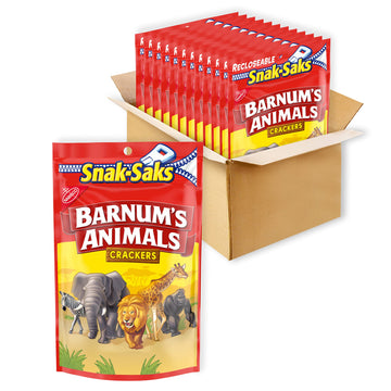 Barnum'S Animal Crackers, Snak-Saks, 12 - 8 Oz Packs