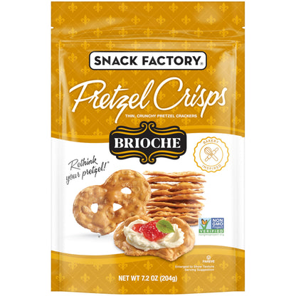 Snack Factory Pretzel Crisps Brioche Pretzel Crackers, 7.2 Oz Bag
