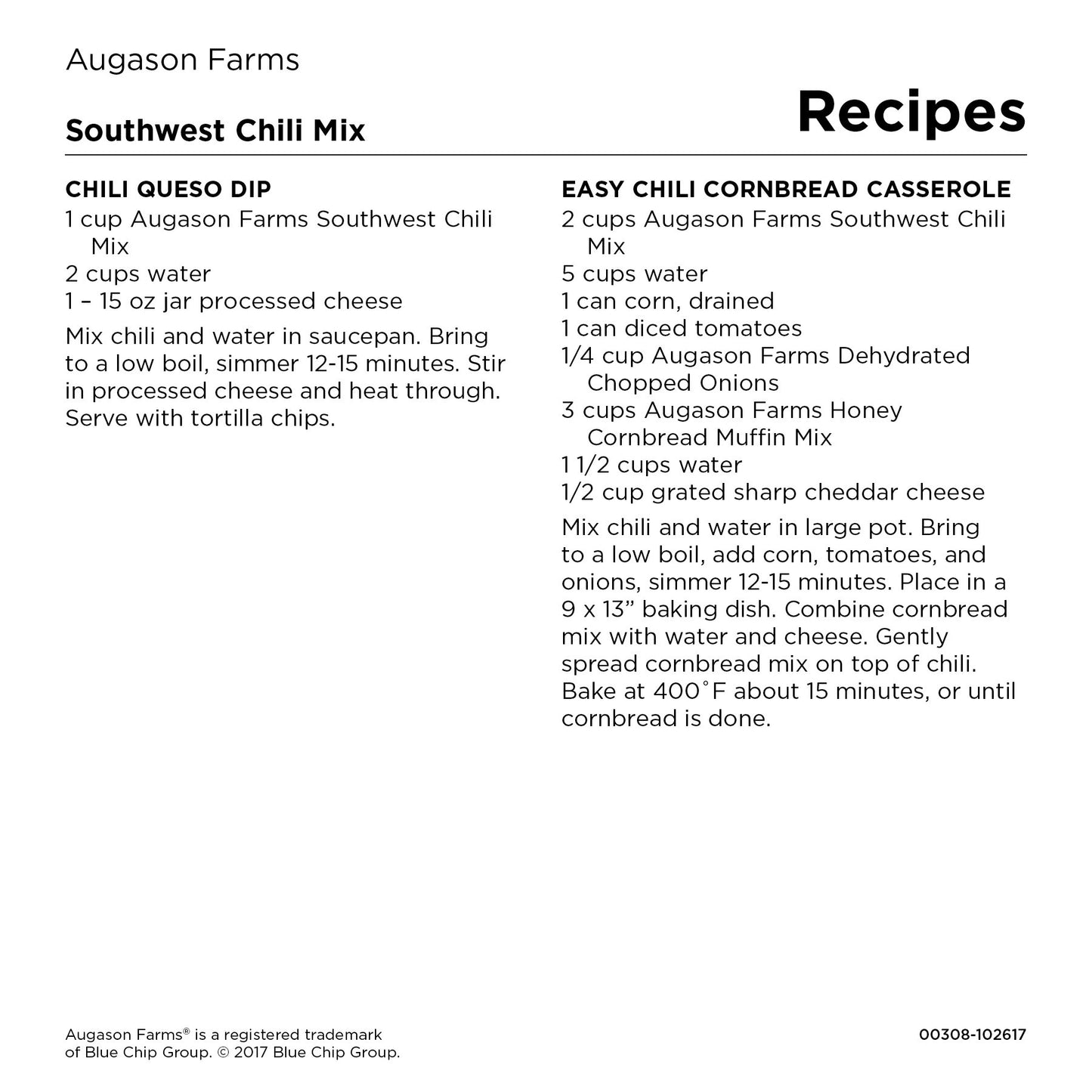 Augason Farms Southwest Chili Mix Can, Certified Gluten Free, Emergency Food Supply, Everyday Meals, 34 Servings