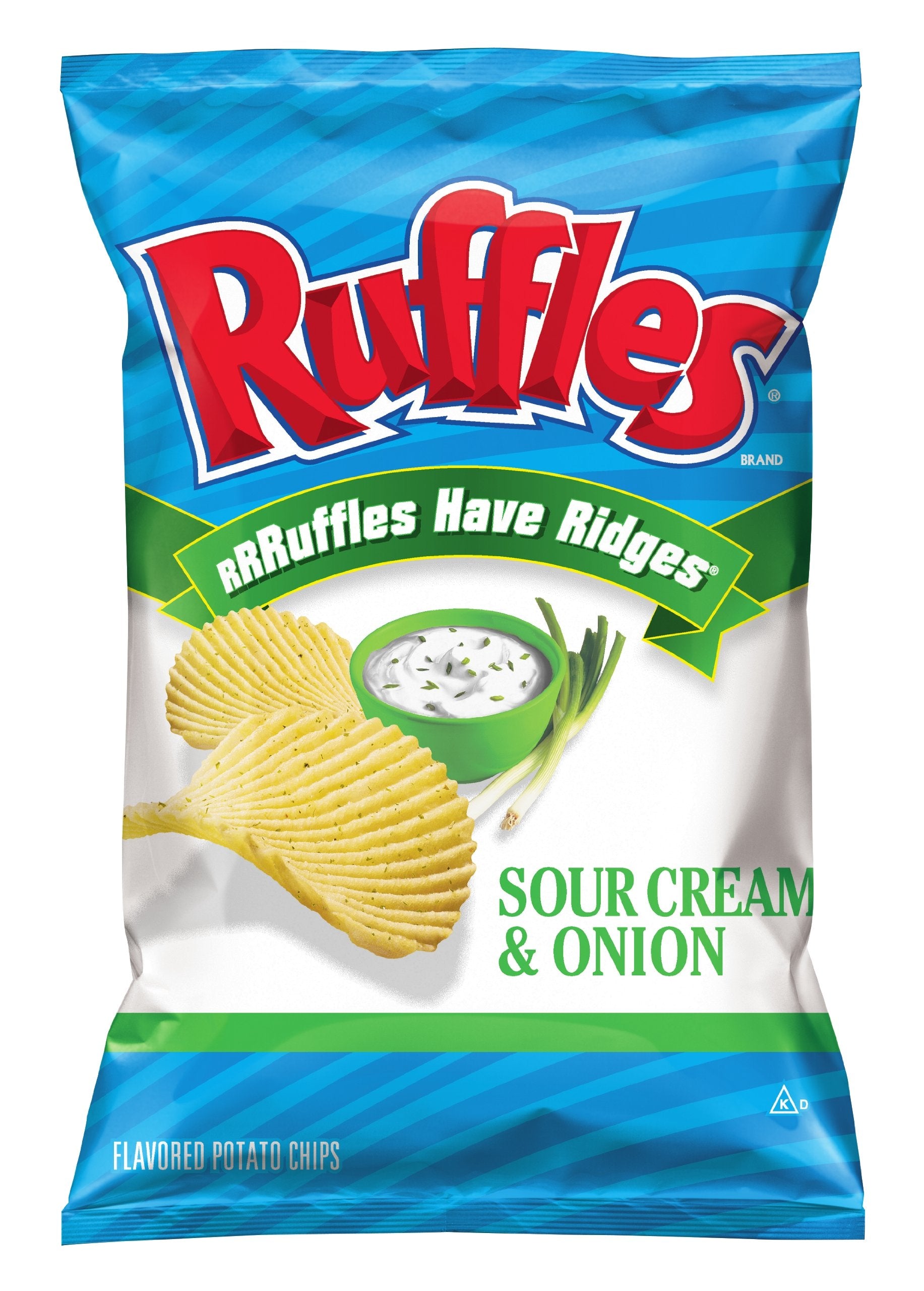 Ruffles Potato Chips, Sour Cream and Onion, 8.5 Ounce (Pack of 4)