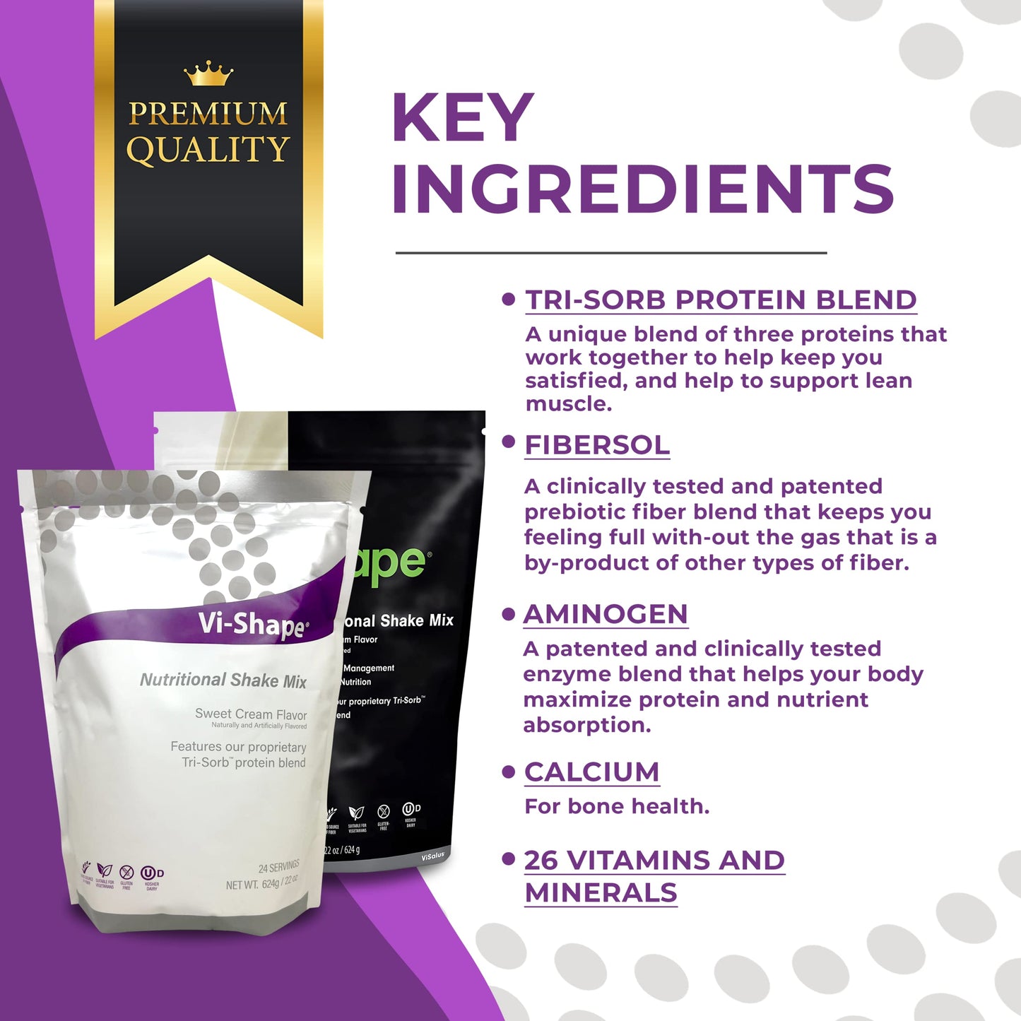 ViSalus Vi Shape Original Nutritional Shake Mix Sweet Cream Flavor | 22oz (1 Bag, 24 Servings)