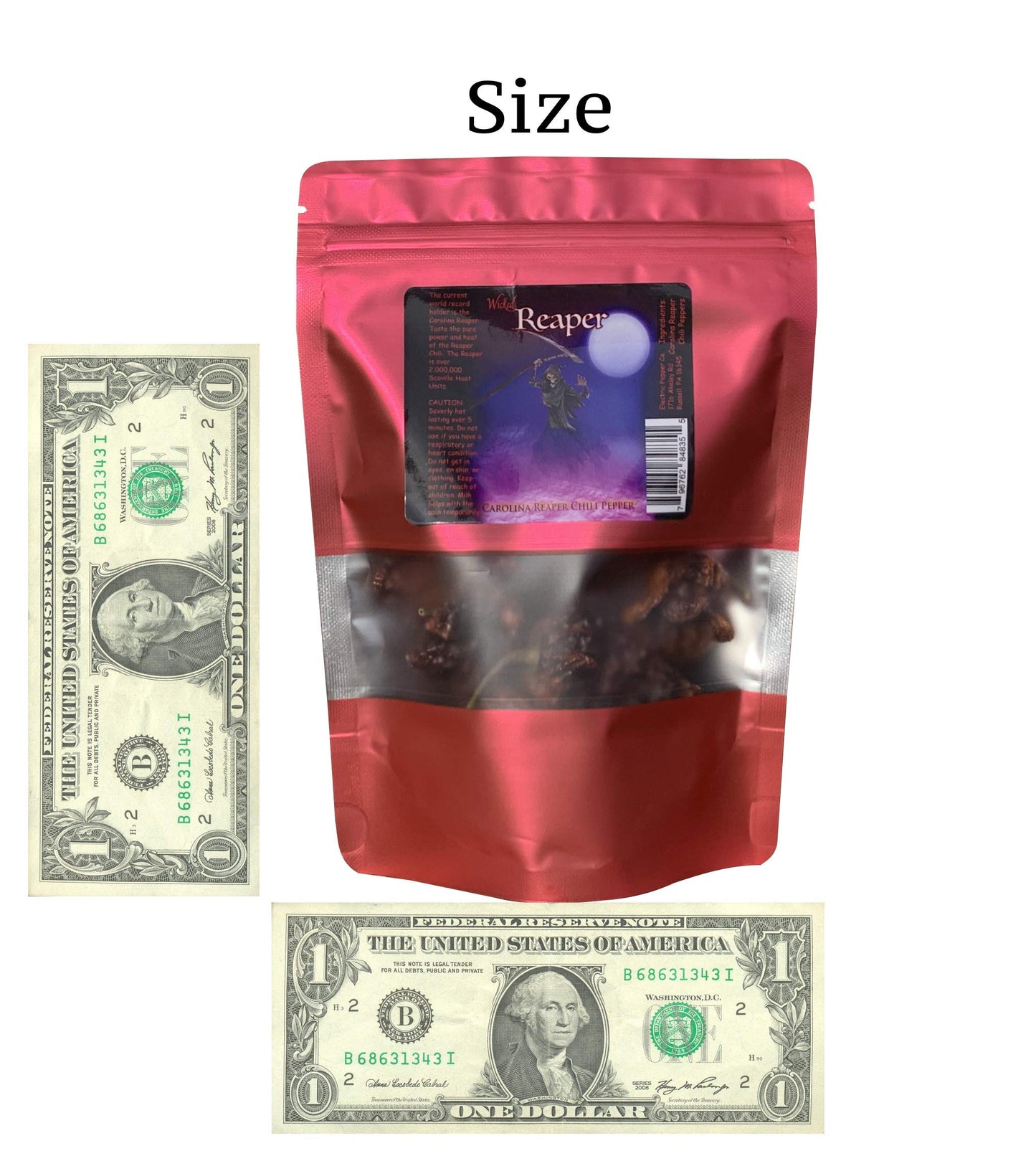 Wicked Tickle Spice Gift Set - 10 Ghost, 10 Scorpion, 10 Carolina Reaper Peppers + 2 Free Each (36 Total)