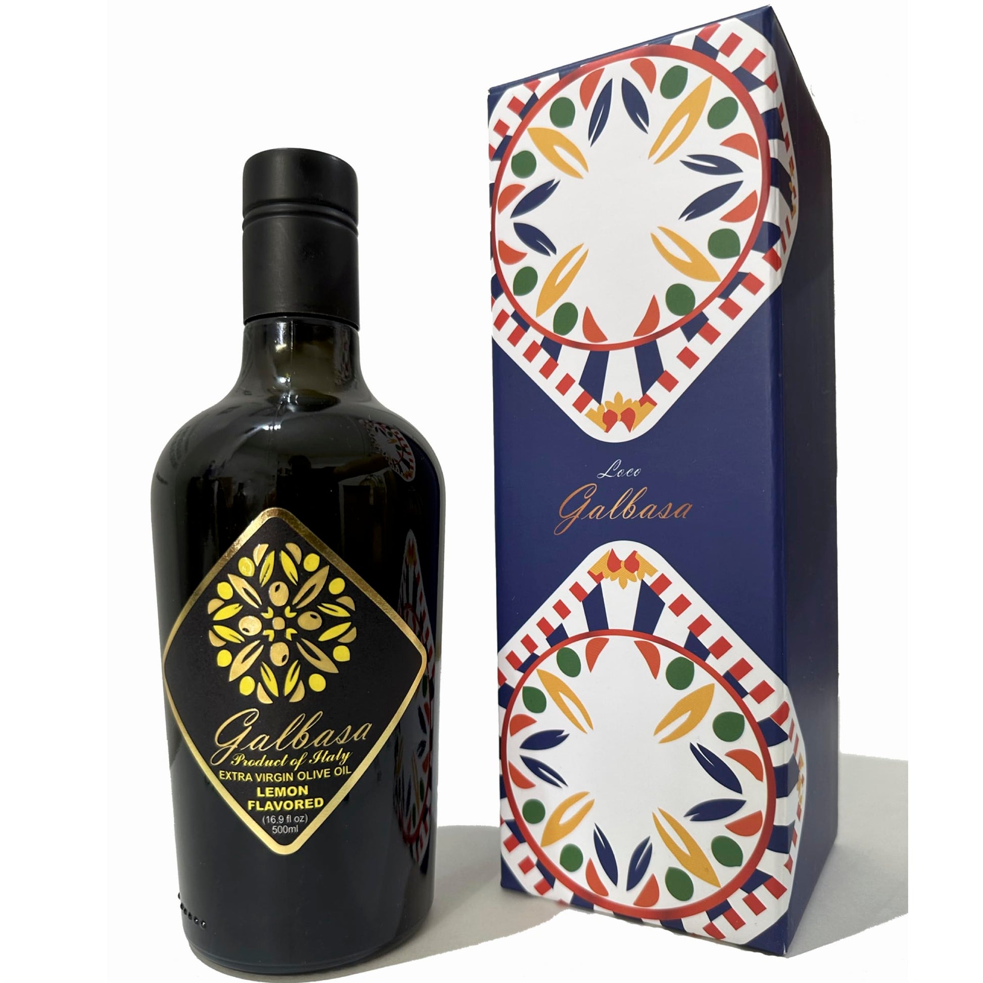 GALBASA Organic Lemon Oil - First Cold Pressed Extra Virgin Olive Oil - 16.9 Fl Oz - Green - No Pesticides, Polyphenol Rich