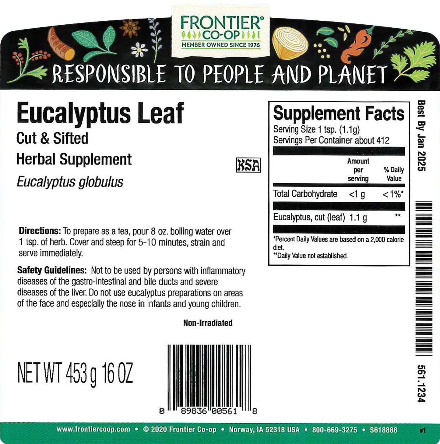 Frontier Eucalyptus Leaf Cs, 16 Oz