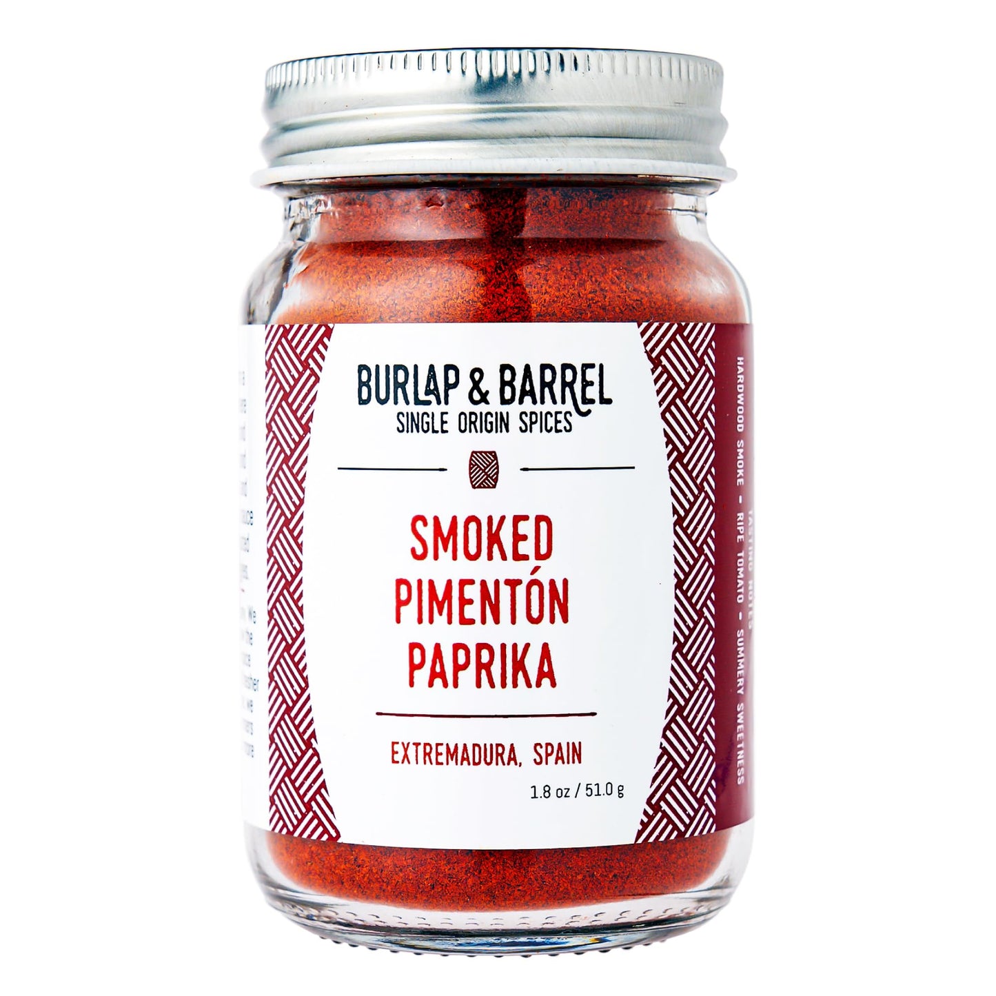 Burlap & Barrel Smoked Pimentón Paprika - Rich Flavor, Mild Heat - 1.8oz Glass Jar