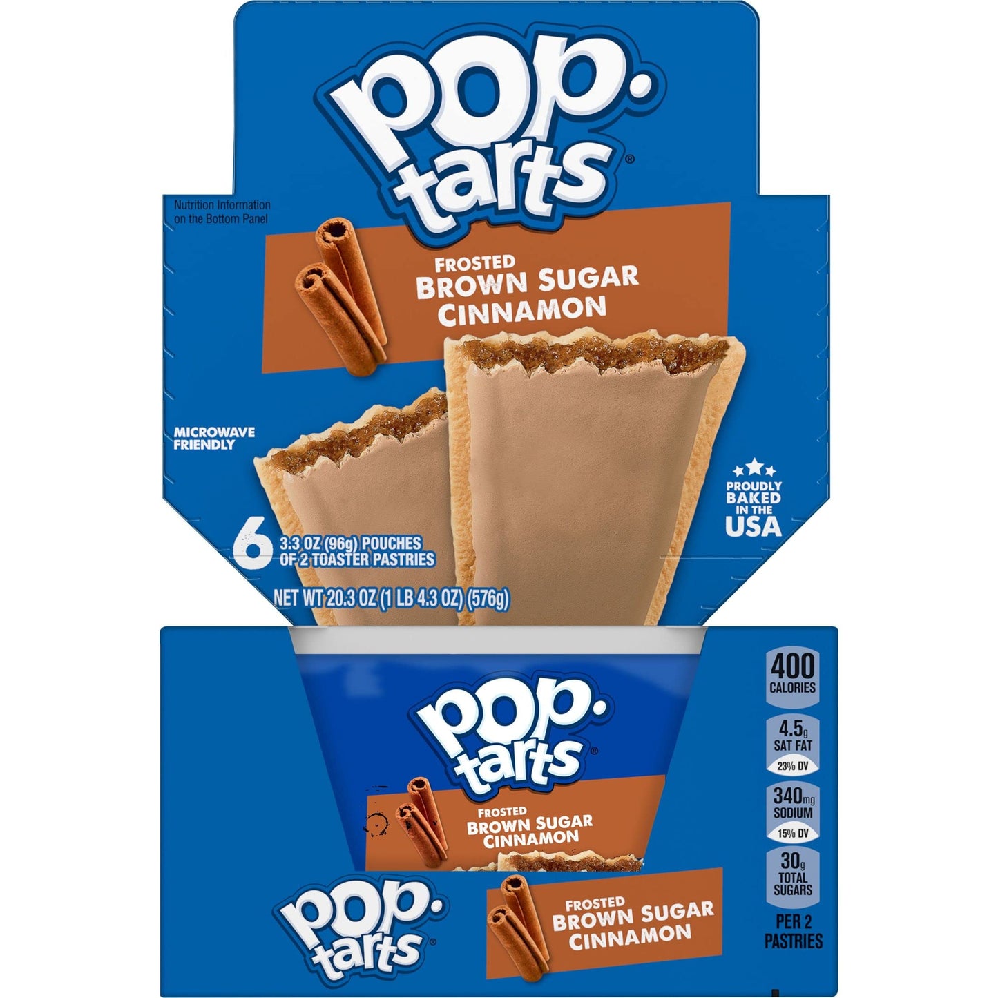 Pop-Tarts Toaster Pastries, Breakfast Foods, Kids Snacks, Frosted Brown Sugar Cinnamon (144 Pop-Tarts)