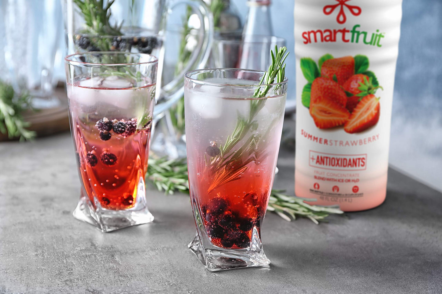 Smartfruit Summer Strawberry + Antioxidants, 100% Real Fruit Pur  E, Non-Gmo, No Additives, Vegan - 48 Fl. Oz - 2 Pack