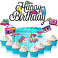 41 Pieces 90'S Retro Theme Cupcake Toppers 90'S Birthday Party Cake Toppers 90'S Retro Party Cake Dessert Diy Decoration For Bir