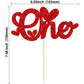 Gyufise Cake Topper Glitter Love Heart 1st Valentines Day Red Paper Model ZN0579-4-R
