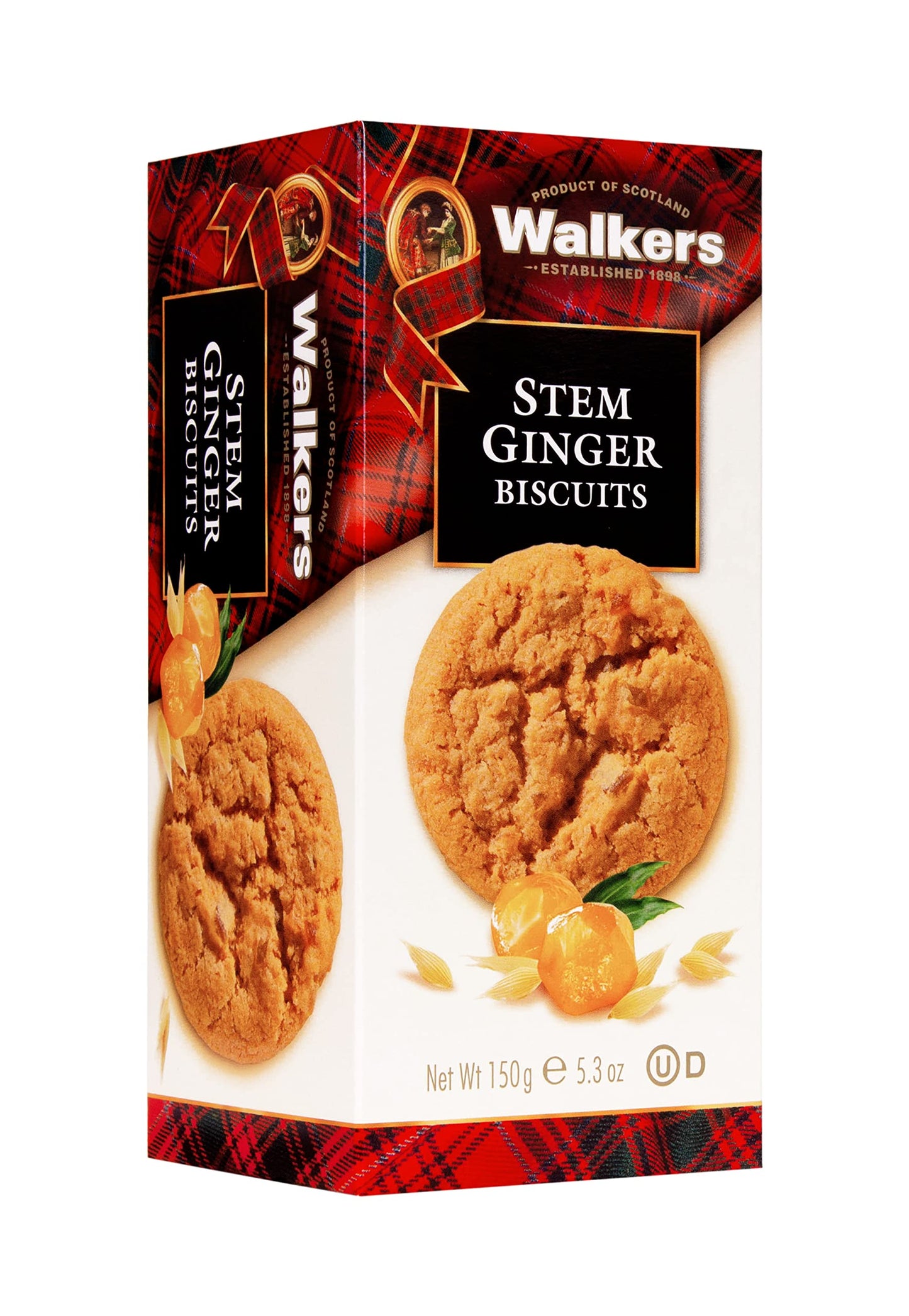 Walkers Stem Ginger Biscuits, 5.3-Ounce Boxes (Pack of 12)