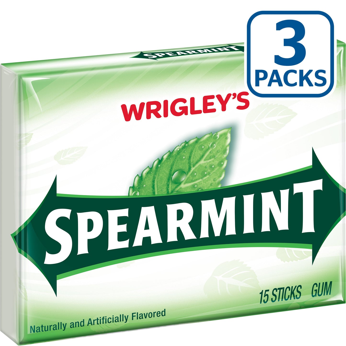 Spearmint Wrigley'S Gum (3 Pack Of 15 Stick Pack), 45 Count