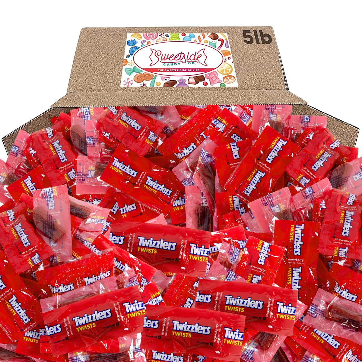 Twizzlers Twists Strawberry Flavored Individually Wrapped Bulk Candy Pack For Party Favors, Birthdays, And Giveaways - Delicious