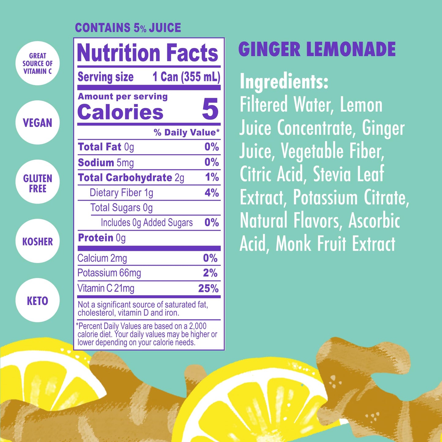 Swoon Sugar Free Lemonade - Low Carb, Keto & Paleo-Friendly, 12 Fl Oz (Pack of 12)
